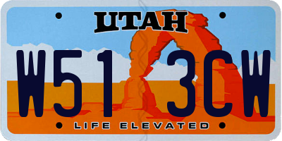 UT license plate W513CW