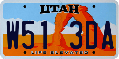 UT license plate W513DA