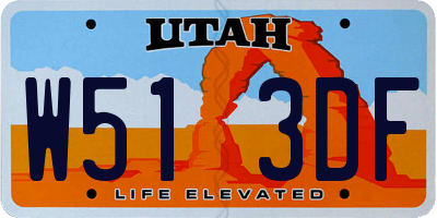UT license plate W513DF