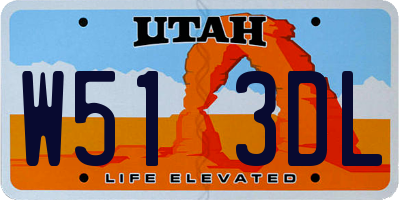 UT license plate W513DL