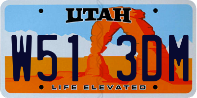 UT license plate W513DM