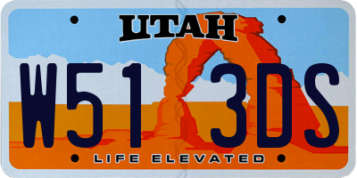 UT license plate W513DS