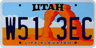UT license plate W513EC