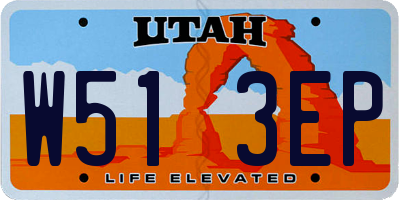 UT license plate W513EP