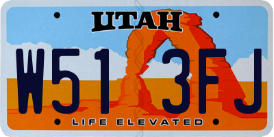 UT license plate W513FJ