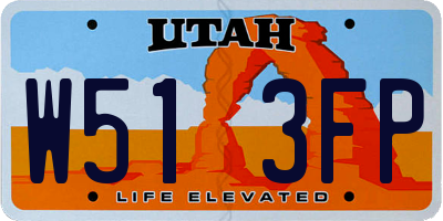 UT license plate W513FP