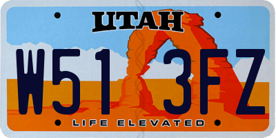 UT license plate W513FZ