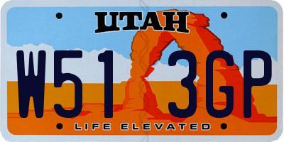 UT license plate W513GP