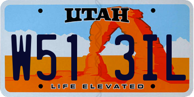 UT license plate W513IL