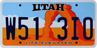 UT license plate W513IO