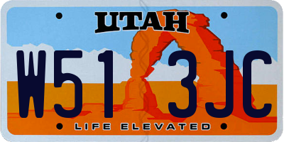 UT license plate W513JC