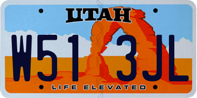 UT license plate W513JL