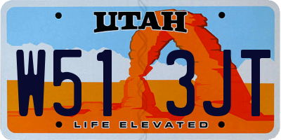 UT license plate W513JT
