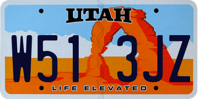 UT license plate W513JZ