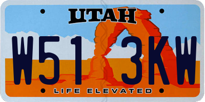 UT license plate W513KW
