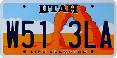 UT license plate W513LA