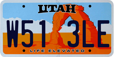 UT license plate W513LE