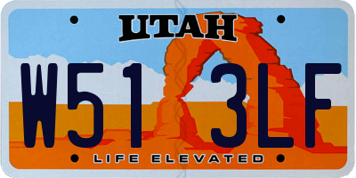 UT license plate W513LF