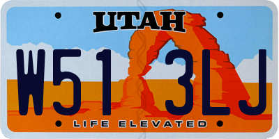 UT license plate W513LJ