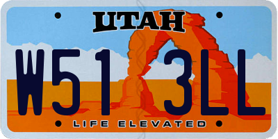 UT license plate W513LL