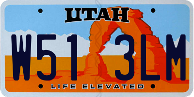 UT license plate W513LM