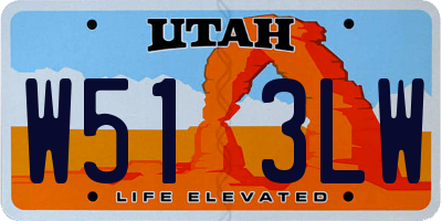 UT license plate W513LW
