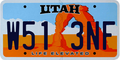 UT license plate W513NF