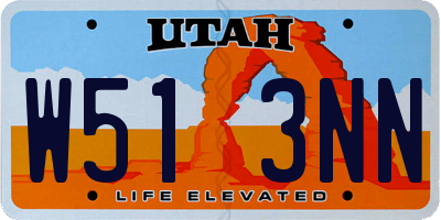 UT license plate W513NN
