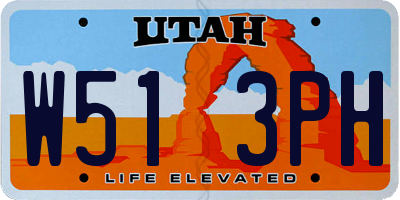 UT license plate W513PH