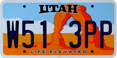 UT license plate W513PP