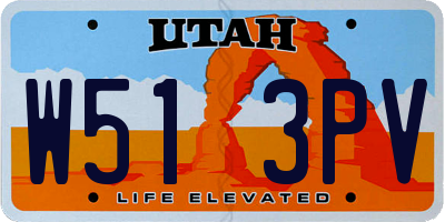 UT license plate W513PV