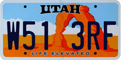 UT license plate W513RF