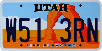 UT license plate W513RN