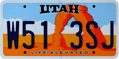 UT license plate W513SJ