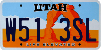 UT license plate W513SL