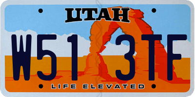 UT license plate W513TF