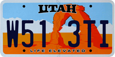 UT license plate W513TI