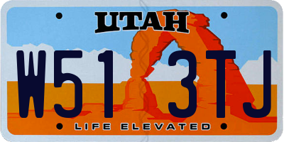 UT license plate W513TJ