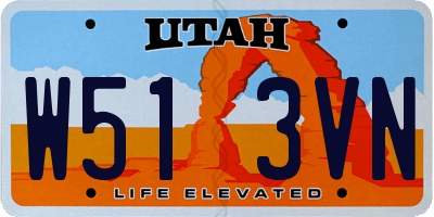 UT license plate W513VN