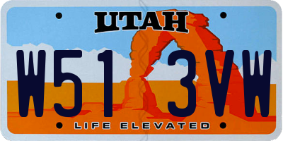 UT license plate W513VW