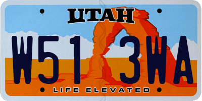 UT license plate W513WA