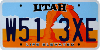 UT license plate W513XE