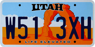 UT license plate W513XH