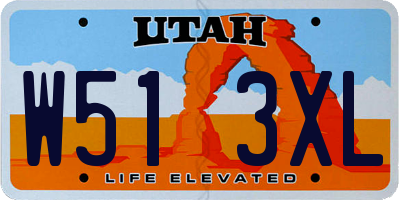 UT license plate W513XL