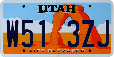 UT license plate W513ZJ