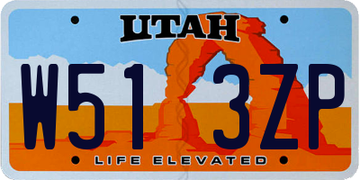 UT license plate W513ZP