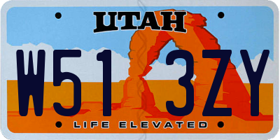 UT license plate W513ZY
