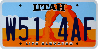 UT license plate W514AF
