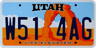UT license plate W514AG