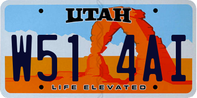 UT license plate W514AI